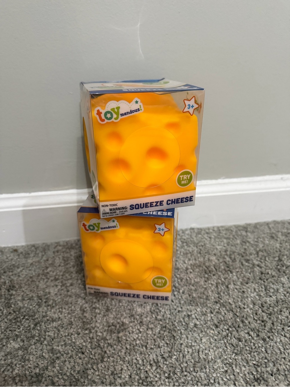 NEW 2X Toymendous Squeeze Cheese Sensory Toy